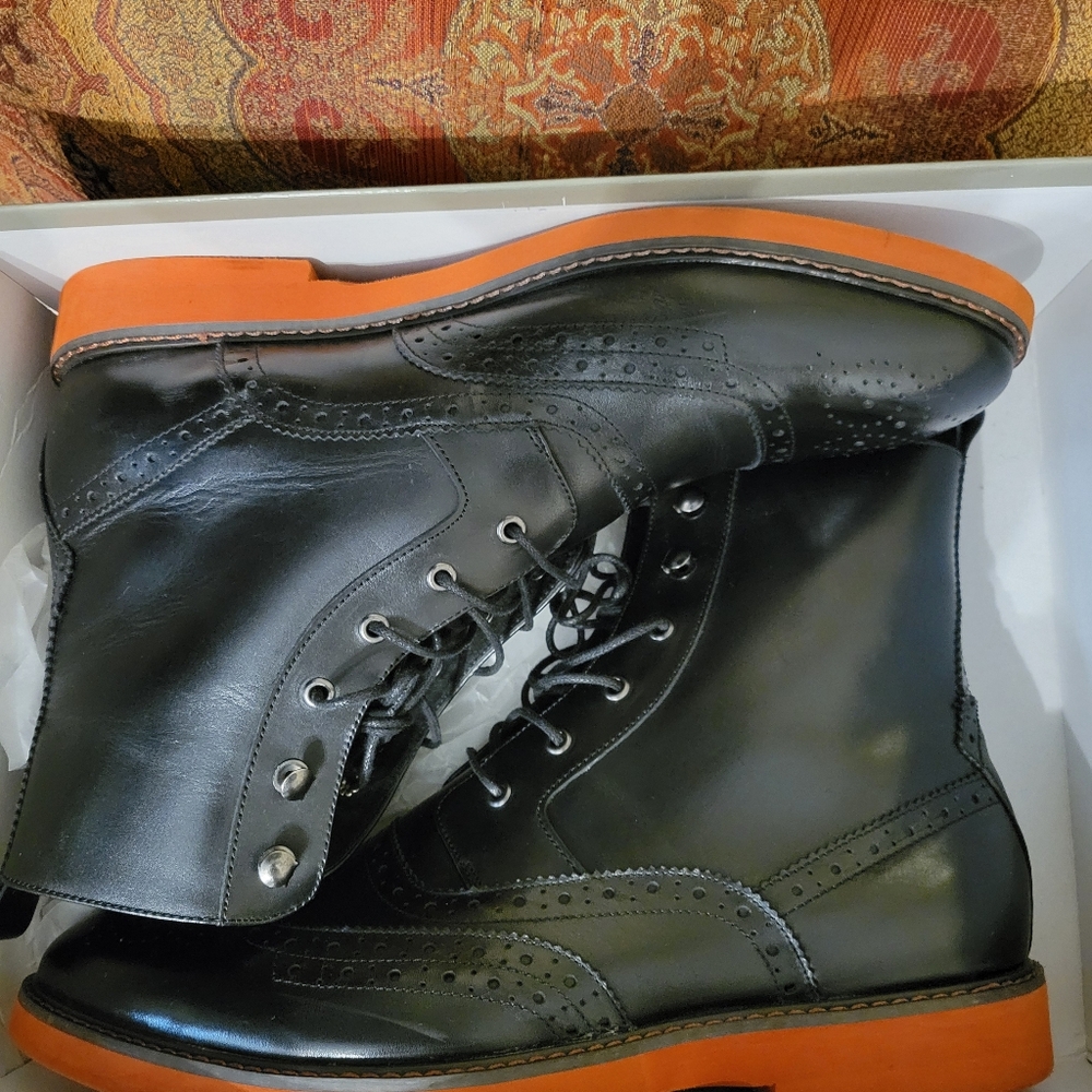 RARE style Giovanni Mens boots size 10.5 Black - Picture 3 of 6